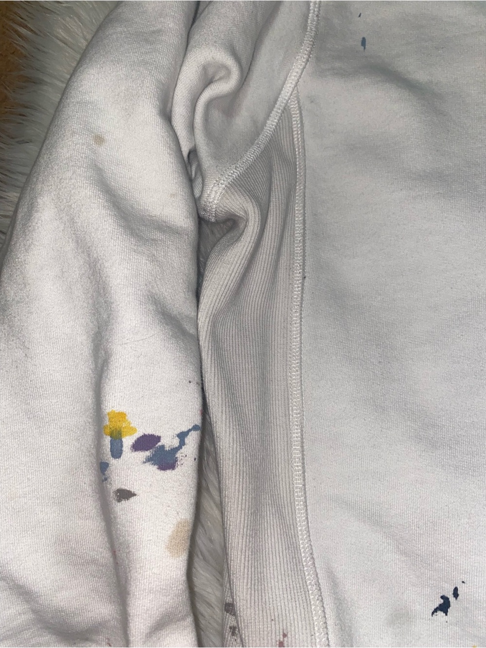 Dior White Paint-Splatter Logo Sweatshirt- Medium - Picture 11 of 12
